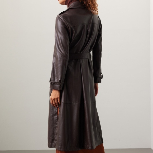 Osman Yousefzada Collective, Faux Leather Trench Coat, Size 16 - Picture 2 of 16